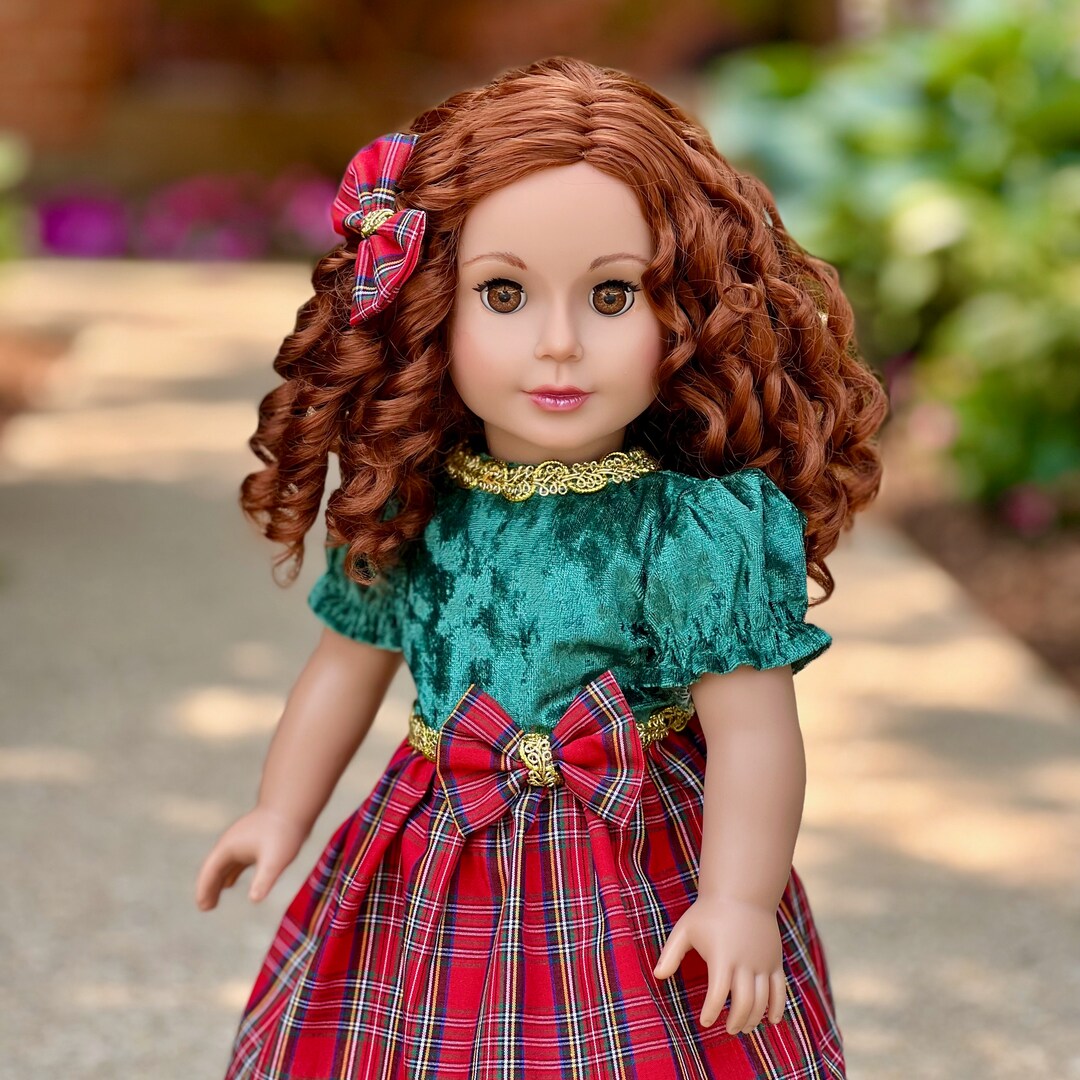 Christmas Classic - Doll Clothes for 18 Inch Dolls - Green and Red Holiday Party Dress with Red Shoes and Bow (Doll Not Included) | MakerPlace by Michaels Christmas Classic - Doll Clothes for 18 Inch Dolls - Green and Red Holiday Party Dress with Red Shoes and Bow (Doll Not Included) | MakerPlace by Michaels